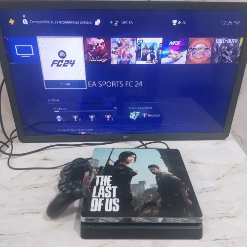 PS4 SLIM 1TB COM JOGOS E PERSONALIZADO