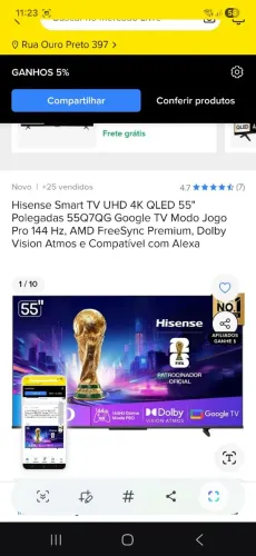 TV 55 polegadas por apena 2.400 avista, nova na caixa 