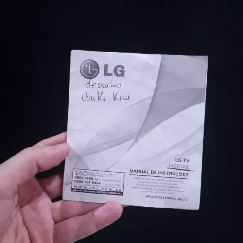 MANUAL DE INSTRUÇÕES ORIGINAL DA TV RETRÔ LG - (LARANJA) VALORIZE A SUA RARA TELEVISÃO CRT