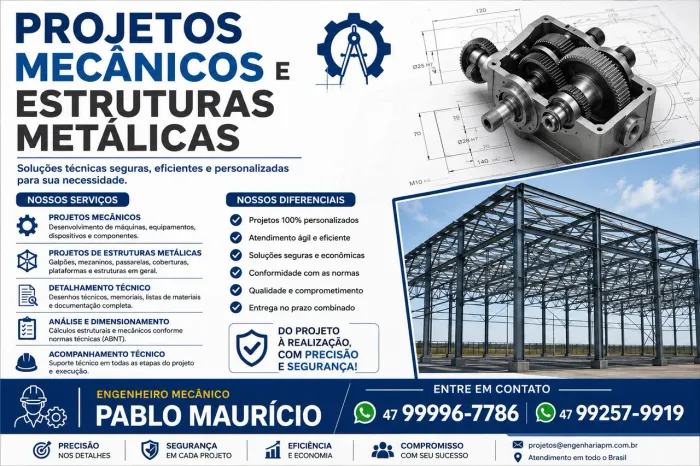 PROJETOS MECÂNICOS E ESTRUTURAS METÁLICAS