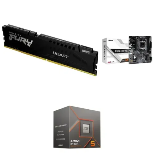 KIT Memória RAM DDR5 AM5 8GB + Processador Ryzen 5 8600G + Placa Mae Asrok A620M Seminovo