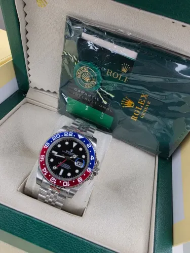 Relogio Rolex Gmt Pepsi Automatico Vidro Safira LINHA PREMIUM AAA+ COM CAIXA 10X SEM JUROS