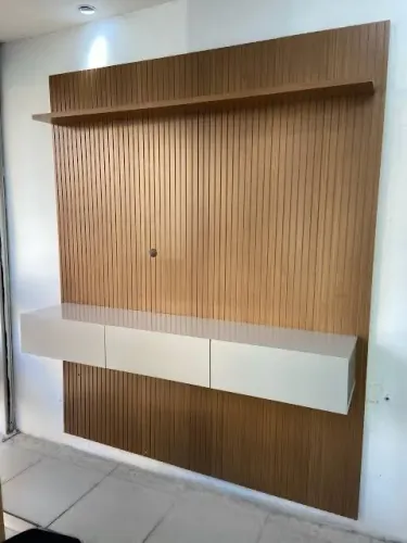 Home Suspenso Curitiba Frisado em MDF, para TVs até 70? - Entrega Imediata;