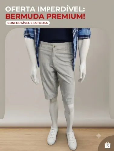 Bermuda casual linho/sarja promoção especial de 119, por 59,90 cada retirar na f dos impor