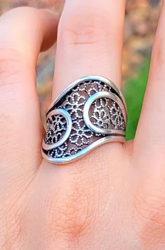 Anel Floral vazado Prata 925 DESCONTO 