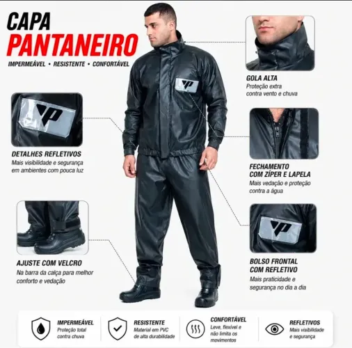 Capa e calça de chuva