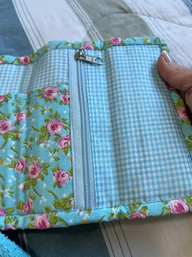 Kit de viagem de tecido e juta necessaire