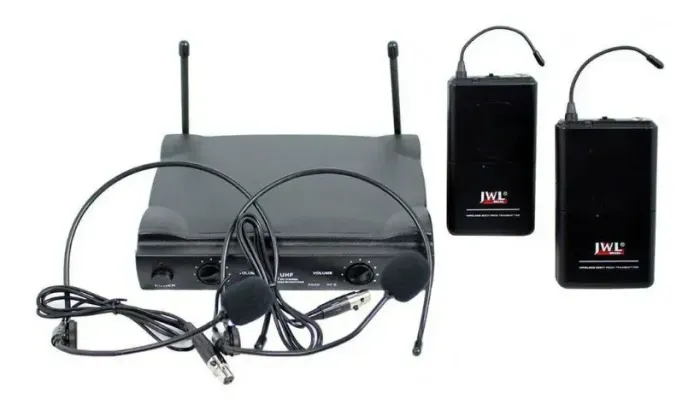 Microfone Jwl Duplo Red Set Cabeça Uhf Profissional Preto, zero na caixa, vendo o troco.