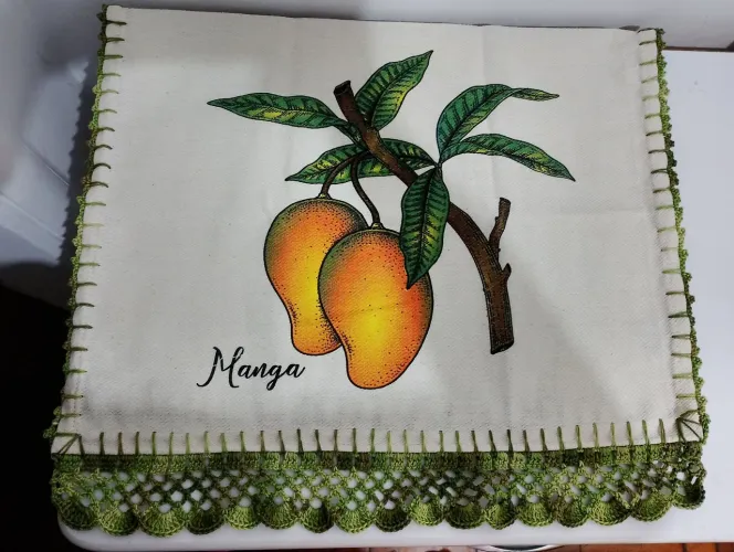 Pano de prato crochê manga
