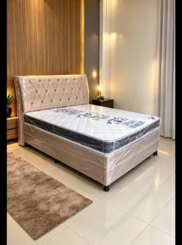 Cama base e colchao