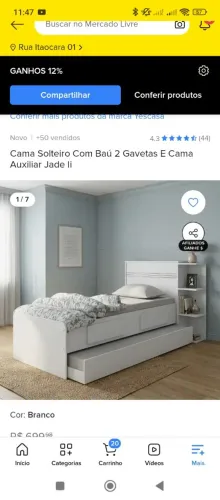 Vendo uma bicama para menina com baú dois colchões duas usadas pouco 600reais a bicicleta