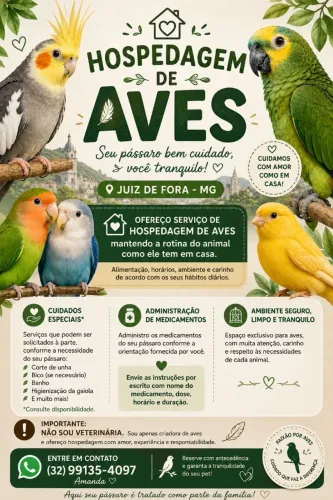 Hospedagem de Aves - Juiz de Fora (MG)