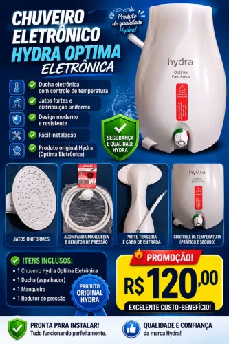 DUCHA HYDRA OPTIMA ELETRÔNICA 220V 7700W