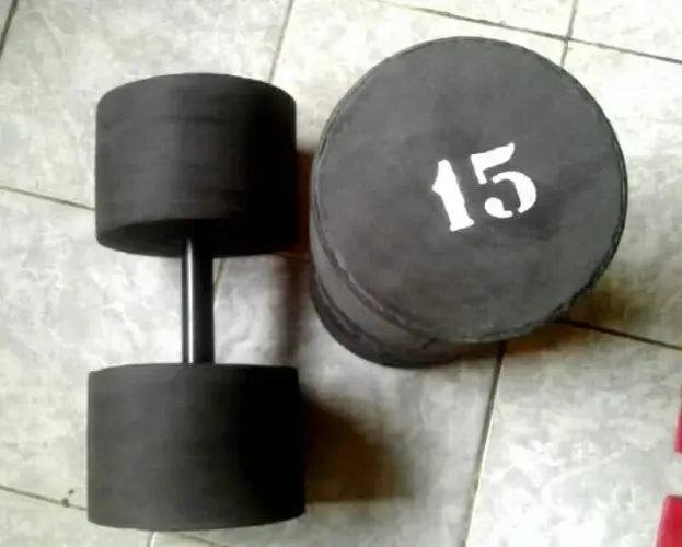 15kg (PAR DE HALTERES CASEIRO EMBORRACHADO)