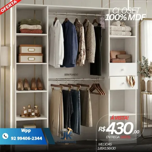 Closet roupeiro 100% MDF