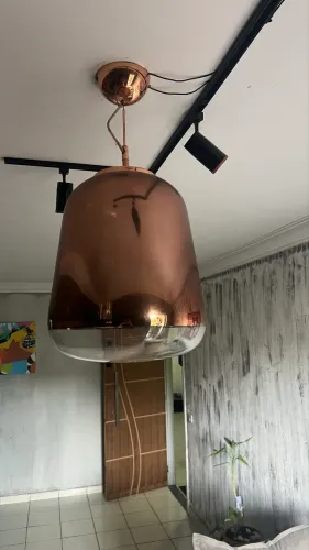 Lustre pendente zorah bronze vidro