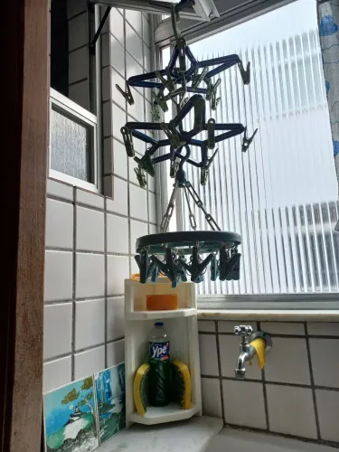 Cantoneira de plástico para banheiro/cozinha,2 suportes e 3 varais/roupas íntimas/meias