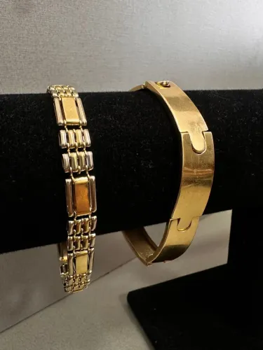 Braceletes Maciços de ouro 21.25g 18k procedência garantia eterna