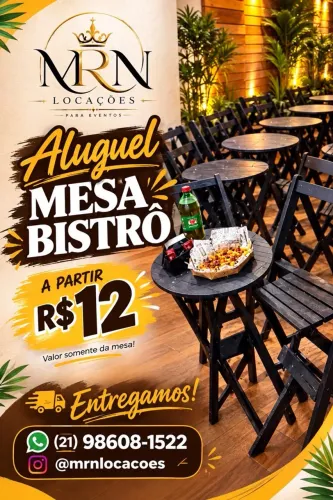 Aluguel Mesa e Cadeira Bistrô