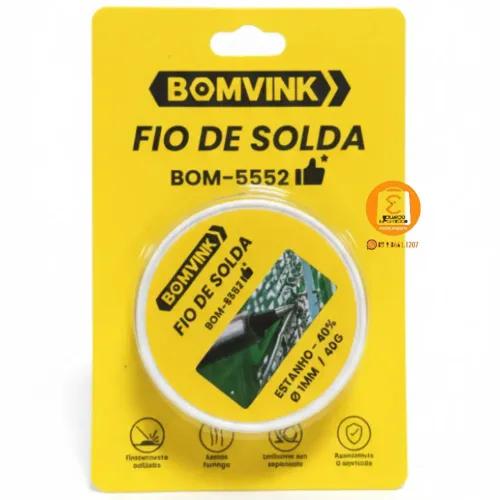 Estanho em fio para Solda espessura 1mm/ 40g - BOM-5552 Bomvink