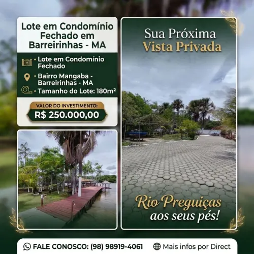Vendo lote em condomínio fechado em Barreirinhas - MA