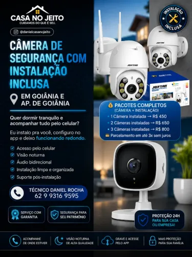 Câmera de Segurança WiFi com Instalação Inclusa | Goiânia e região