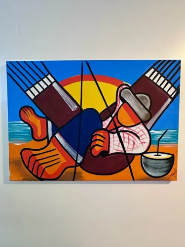 Quadro decorativo pintado a mão