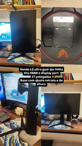 Monitor lg ultra gear 27 polegadas 144hz 1 msm tela ips