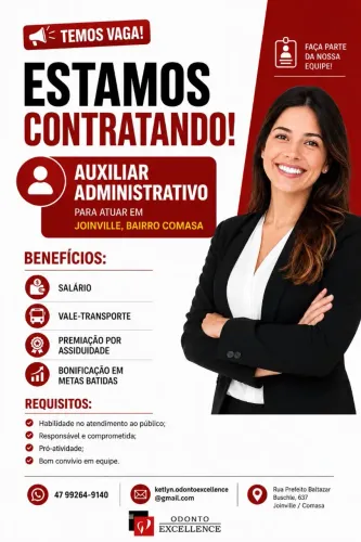 Vaga auxiliar administrativo Joinville Comasa