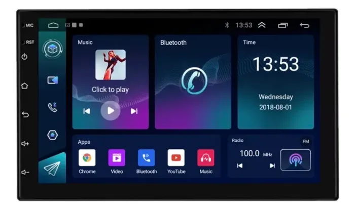 Central Multimídia Android VPL-1107 com Tela de 7? e CarPlay Integrado