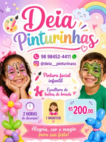 Recreação infantil e pintura facial