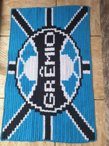 Tapete de crochê grêmio