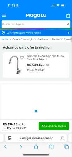 Torneira para cozinha Docol