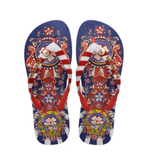 Chinelo Havaianas x Dolce & Gabbana Carreto Ciciliano Vermelho 37/38