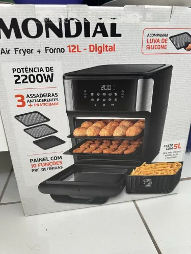 Fritadeira Elétrica Sem Óleo Air Fryer Oven 2 em 1 Mondial 