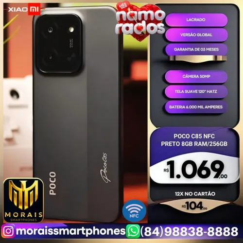Poco C85 NFC - PRETO - 256GB | 8GB RAM - LACRADISSIMO | ENTREGA IMEDIATA |