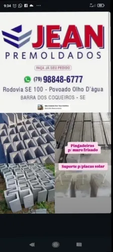 Vendo uma fábrica de premoldado na Barra dos coqueiros