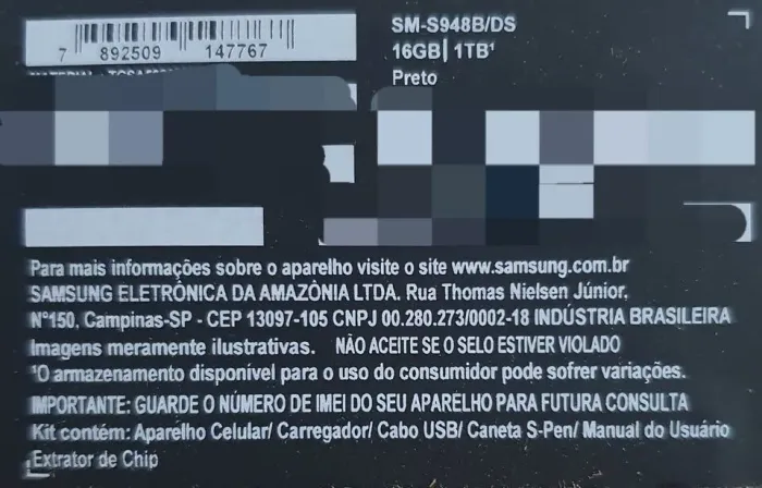 Samsung Galaxy S26 Ultra 1Tb Preto NOVO NA CAIXA LACRADO COM NOTA FISCAL