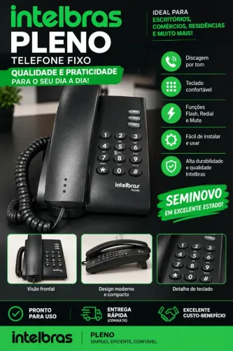 Vendo Telefone Intelbras Pleno Fixo