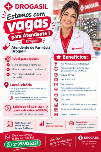 Vaga de emprego (Drogasil) 