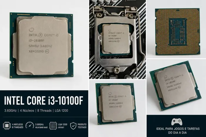 Processador IntelCore i3 10100F 10 geração 3.60GHz LGA 1200 UHD