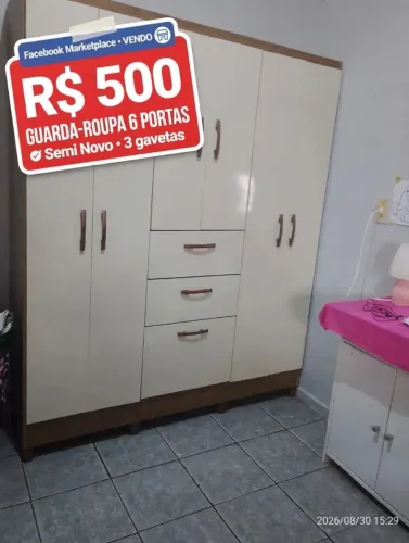 Guardar roupa 6 portas chama no WhatsApp só quem realmente tiver interesse *