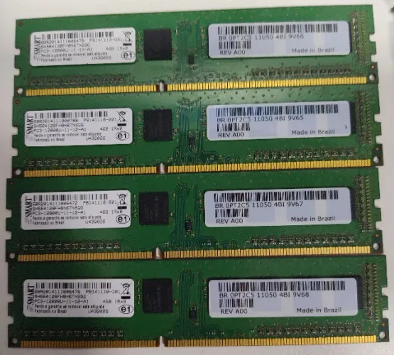 Kit Memória DDR3 16GB (4x4GB) 1600MHz PC3-12800U - Smart