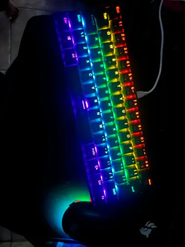 Teclado semi automático e mouse gamer ,raimbow.