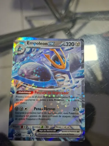 Carta pokemon empoleon EX com 320 de poder