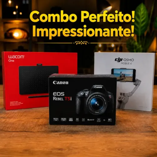* COMBO PERFEITO! IMPRESSIONANTE! - (Câmera Canon, Gimbal Celular DJI + Mesa Wacom One)