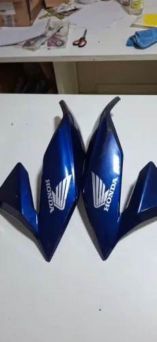 Kit Carenagens Titan 160 Azul (Máscara Farol, Abas e Alça)