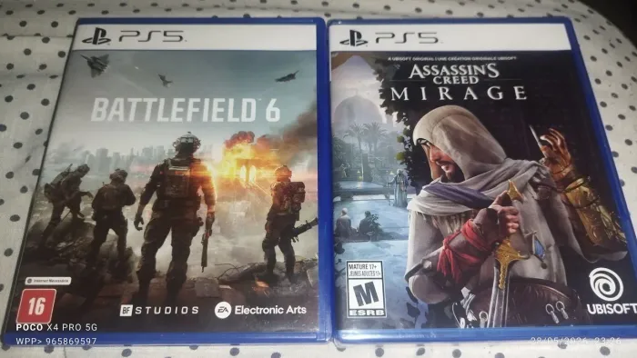 2 Jogos de PS5 - Battlefield 6 e Assassins Creed Mirage 