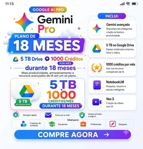 Google AI Pro 5TB Válido 18 meses