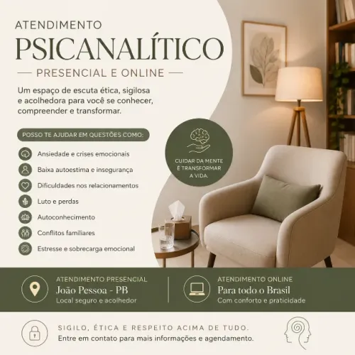 Atendimento Psicanalítico Online e Presencial